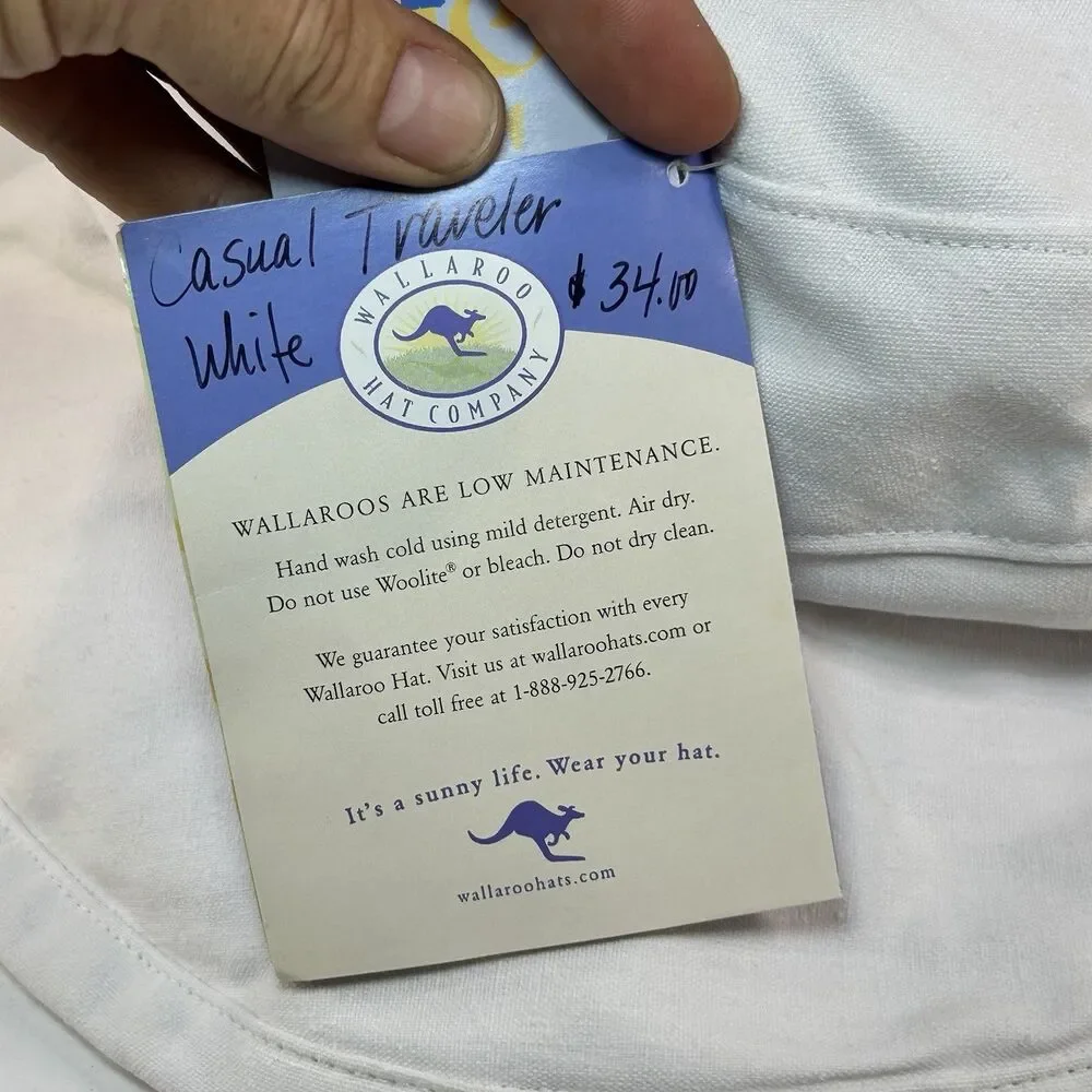 Wallaroo Casual Traveler White Cotton Sun Hat NWT UPF 50